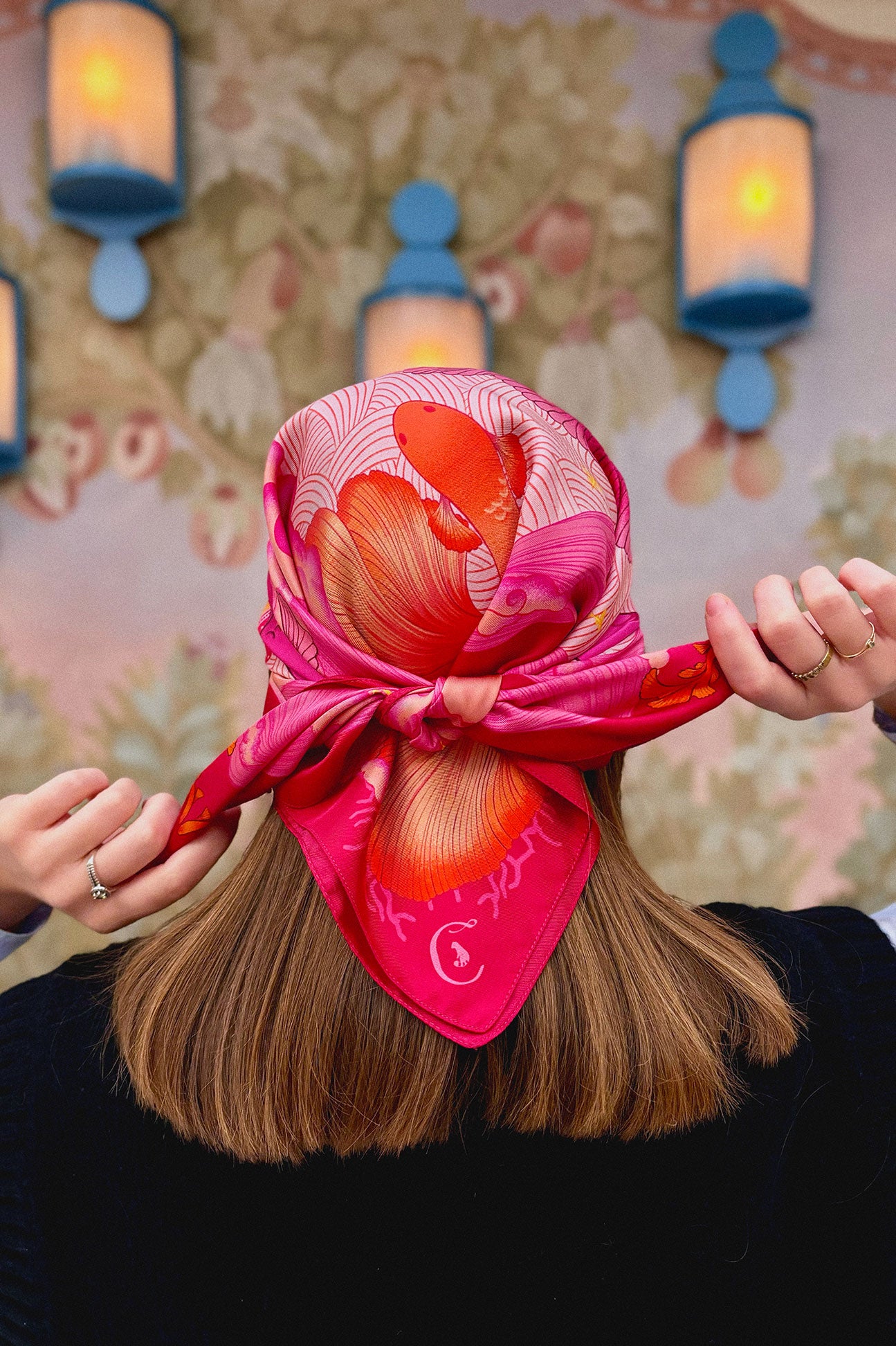 Foulard Rose ardent - 70