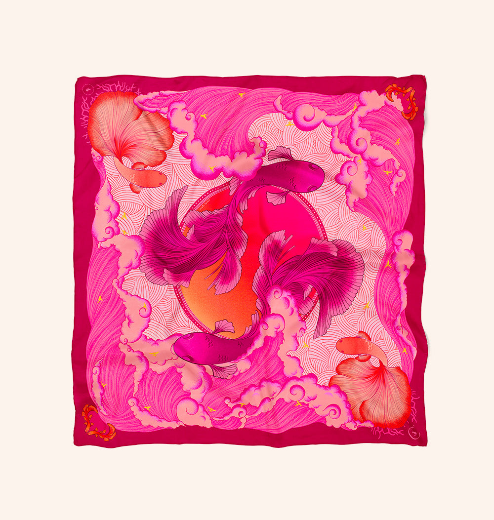 Foulard Rose ardent - 70