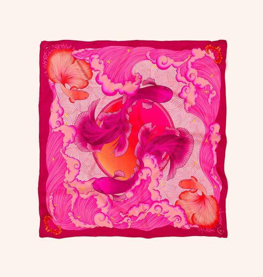 Foulard Rose ardent - 70