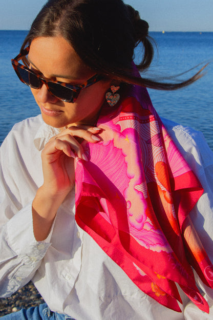 Foulard Rose ardent - 70